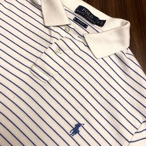 Medium Blue and white polo short sleeve
